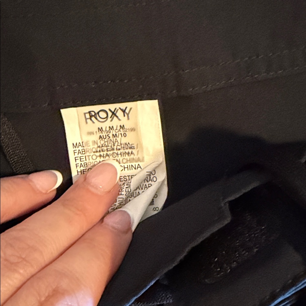 Roxy Black Women's Swim Shorts with White Heart Logo - Picture 2 of 2